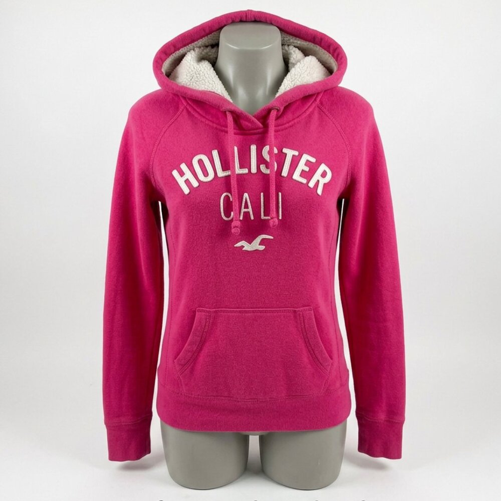 Hollister  Y2K Pink Fur Lined Hoodie long-sleeve Size Large